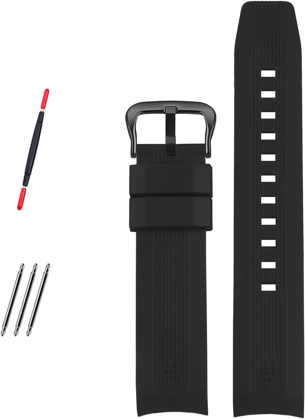 Compatible with Casio Black Warrior 5193, EQS-500, EQW-M600, EQA-200, EFR-513/501 Waterproof Resin Watch Strap, Silicone Replacement Band — 22mm