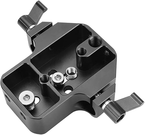 Miniatura 5 de Placa base de 0.591 in de uso general Slim Digital SLR Cámara Base Placa con abrazadera de riel de varilla de 0.591 in Aleación de aluminio Estudio