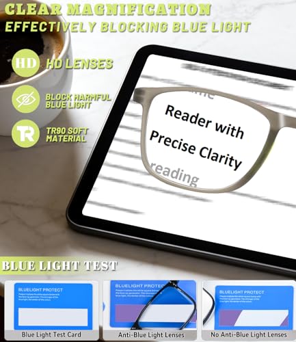 Image of TR90 Blue Light Blocking Reading Glasses with Adjustable Hinges, Cheaters | Flexible Sports Style, Adjustable Hinges, Digital Screen Reading, Computer Office Work, Gaming, Daily Casual Wear