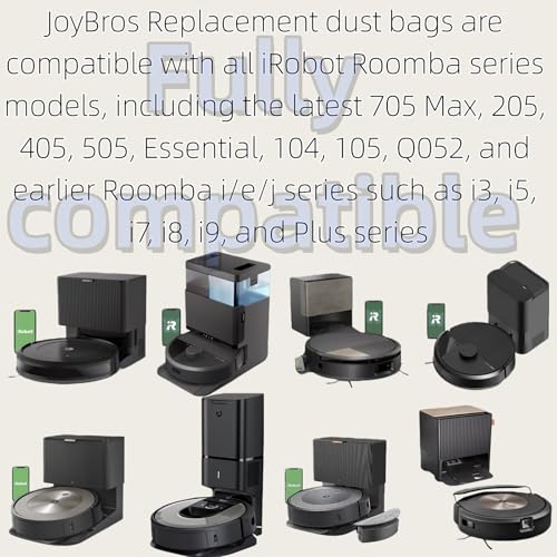 Image of Replacement Dust Bags for iRobot Roomba All Series 104 2in1 105 106 Vac,Plus 405, 505 Combo,105X, 415X, 505X, 705X,Essential 2 Q052, Max 705 Vac Disposable Vacuum Bag Accessories Parts 12-Pack