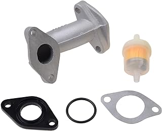 GOOFIT 19mm Carburator Intake Manifold Pipe with Gaskets and Oil Filter Replacement for 50cc 70cc 90cc 110cc 125cc Horizontal Engine ATV Dirt Bike Go Kart Quad Z50