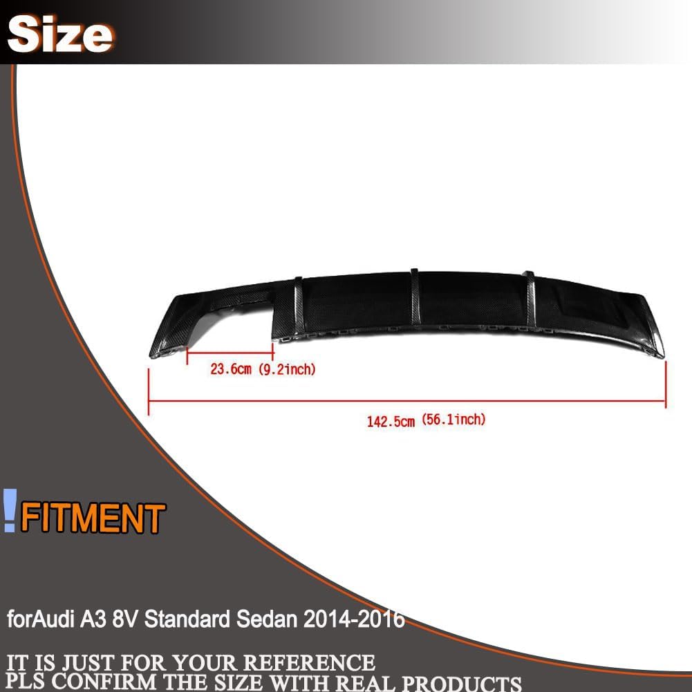 Gloss Black Rear Bumper Diffuser Fits for Audi A3 8V Base Sedan 2014 2015 2016 Non-Sline Non-S4 Lower Bumper Lip Spoiler Body Kit Factory Outlet