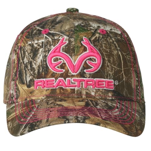 Casquette Camouflage Rose Femme Realtree Edge avec Visière Précurbée Q-3