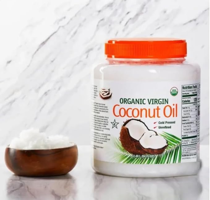 Organic Virgin Coconut Oil, Cold Pressed and Unrefined – Quality Kirkland – Chemical Free, 84 fl oz, USDA Organic