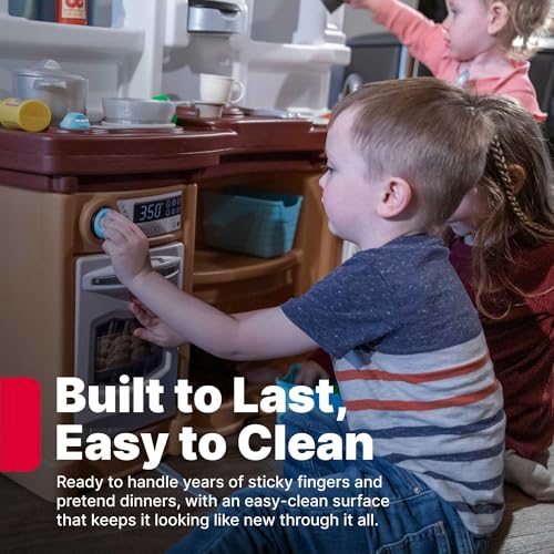 Step2 Fun with Friends Kids Kitchen Playset, Indoor/Outdoor Kitchenette, Interactive Play with Lights and Sounds, Durable Plastic, Includes 25 Piece Toy Accessories, Toddlers 2+ Years Old, Tan - image 9