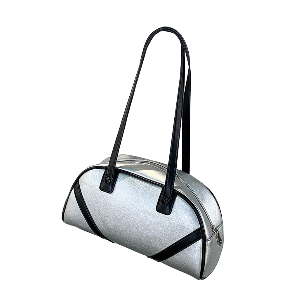 Sac à main tendance en cuir PU patchwork bicolore femme - 8