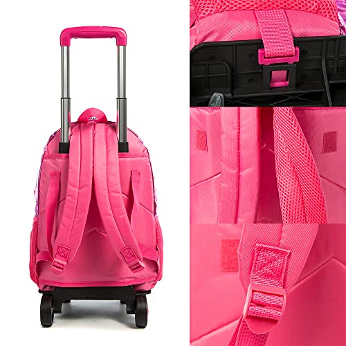 Kit Mochila de Rodinhas Bolsa Escolar Volta as Aulas com Estojo Duplo 2 Divisórias e Lancheira Térmi