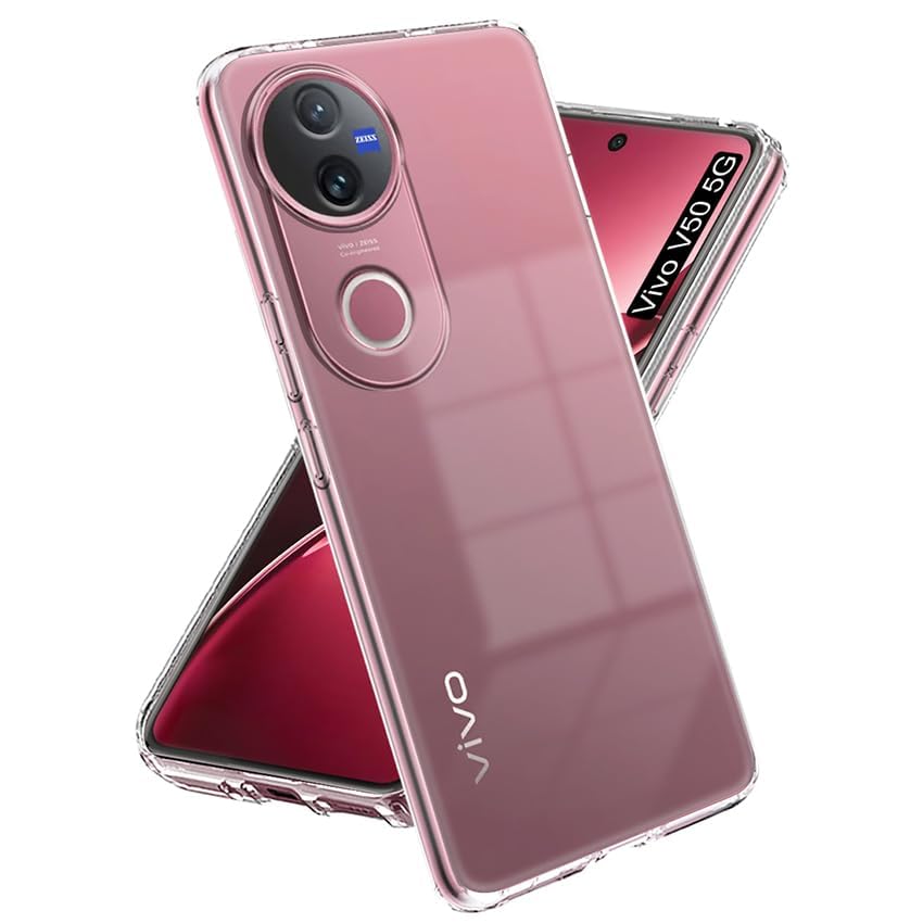 Image of COVERBLACK Flexible Rubber Case Back Cover Compatible for Vivo V2428 / V50e / V50 5G - Transparent