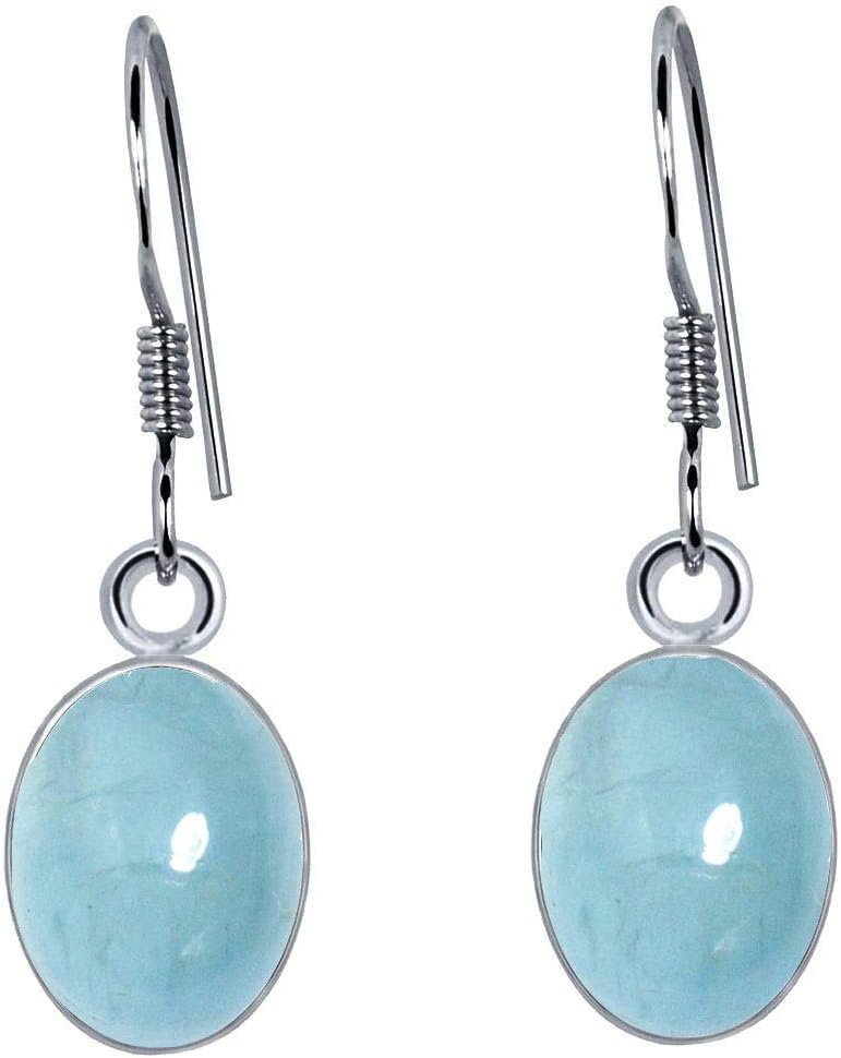 Choose Your Real Stone Earring Oval Shape Sterling Silver 18K Gold Plated Drop Pairs For Women