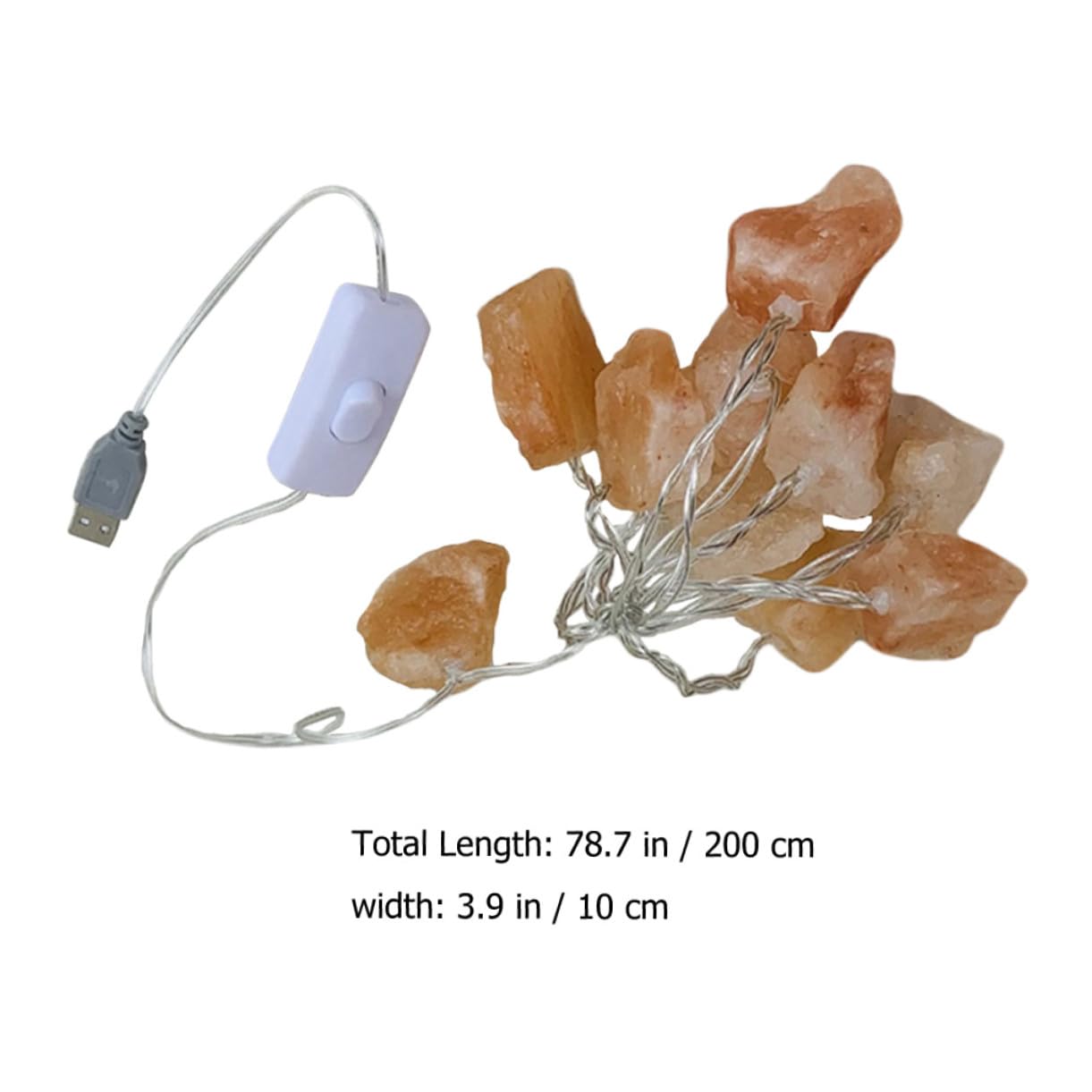 Lampada Stringa Decorativa in Pietra Arancia 10 LED, Luce Soffusa | Effetto Morbido, Luce D’Ambiente, per Caffè e Feste, Atmosfera Serale Accogliente