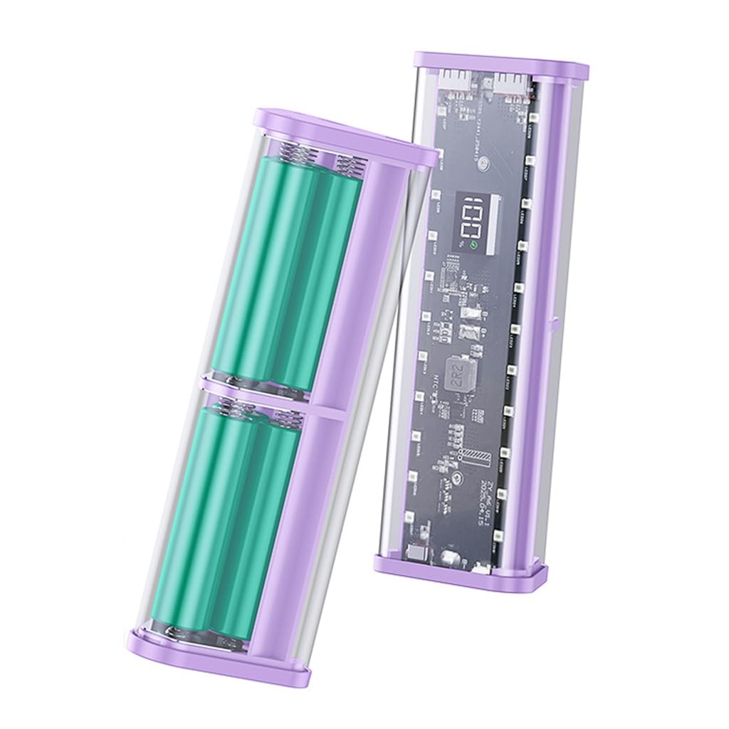 Transparente 6 x 18650 Batterie-Aufbewahrungsbox, 22,5 W, abnehmbarer Camping-Lichtkoffer