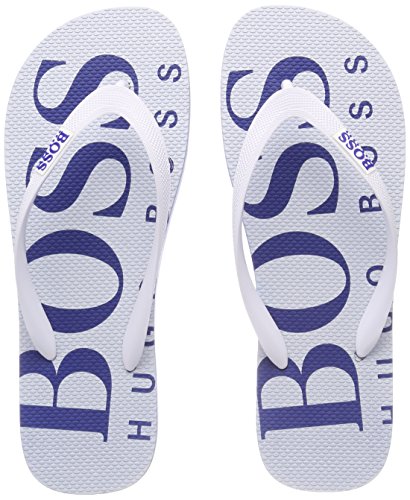 Image of BOSS Men’s Wave_thng_digital Flip Flops, White (White 100),9/10 UK (43/44 EU)