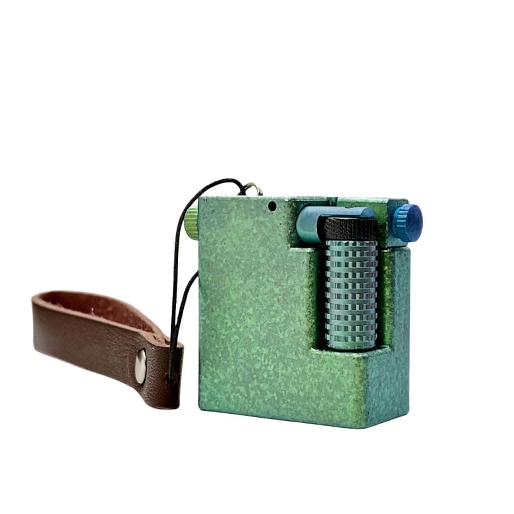 Vintage Titanium Alloy Kerosene Lighter Side Sliding Wheel Ignition Classic Soft Flame High-end Collectors Gift for Men