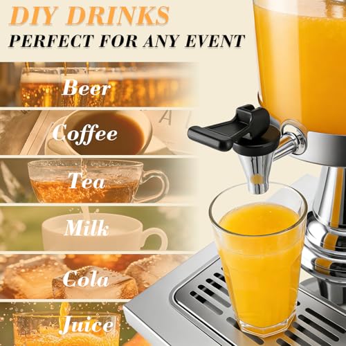 VAKUKK 4-Gallon Drink Dispenser with Stainless Steel Drip Tray - Party Beverage Juice Lemonade Iced Tea Water Dispenser for Church Events, Catering, Family Gatherings & Outdoor (SILVER) by VAKUKK - Used condition - Image 6
