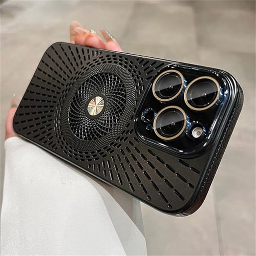 Coque de refroidissement magnétique pour iPhone 15 rigide et respirante couleur noir