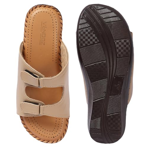 Image of Vendoz Women Doctor Sole Comfortable Beige Sandals