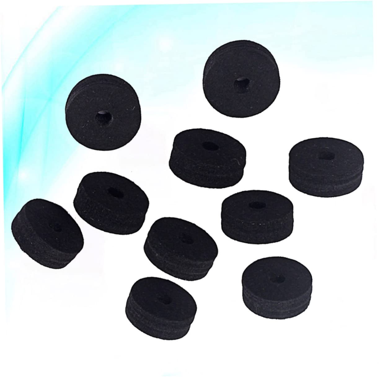 BESPORTBLE 10PCS Felt Washers for Guitar Strap Buttons Durable Black Cymbal Pads Accessory for Drums and Percussion Instruments Strong Buffer to Protect Finish