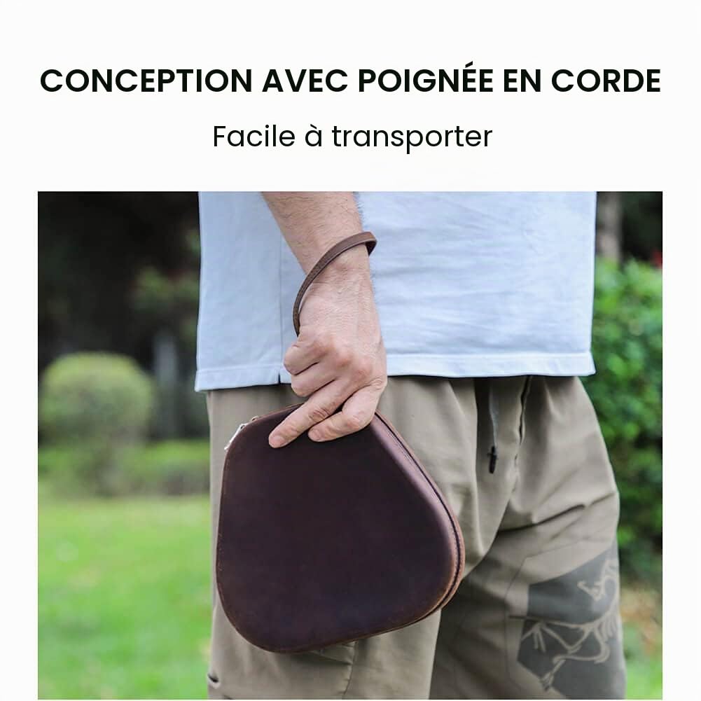 CONTACT'S FAMILY Étui pour AirPods Max, Étui Antichoc en Cuir Véritable Compatible avec AirPods Max(Café)