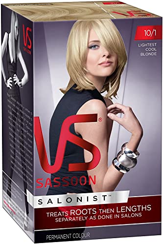 2 x Vidal Sassoon Salonist Permanent Hair Colour 10/1 Lightest Cool Blonde Cover