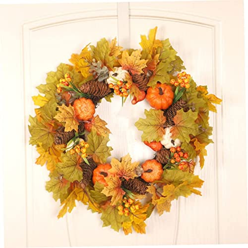 Guirlande de Noël couronne de Noël artificielle automne suspendue feuille d'érable pommes