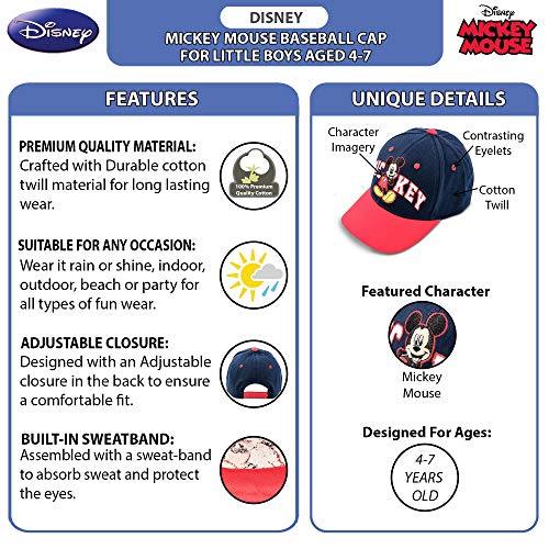Image of Disney Little Boys' Mickey Mouse Cotton Baseball Cap