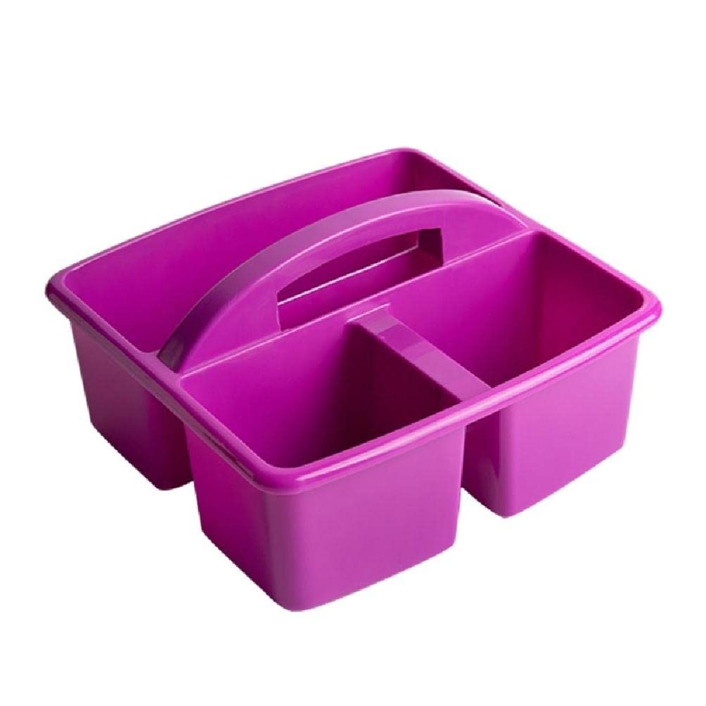UNFAIRZQ Portable Multiuse Arts Crafts Caddies 3 Compartments Storage Caddy With Carrying Handle Plastic Divided Basket Bin Box