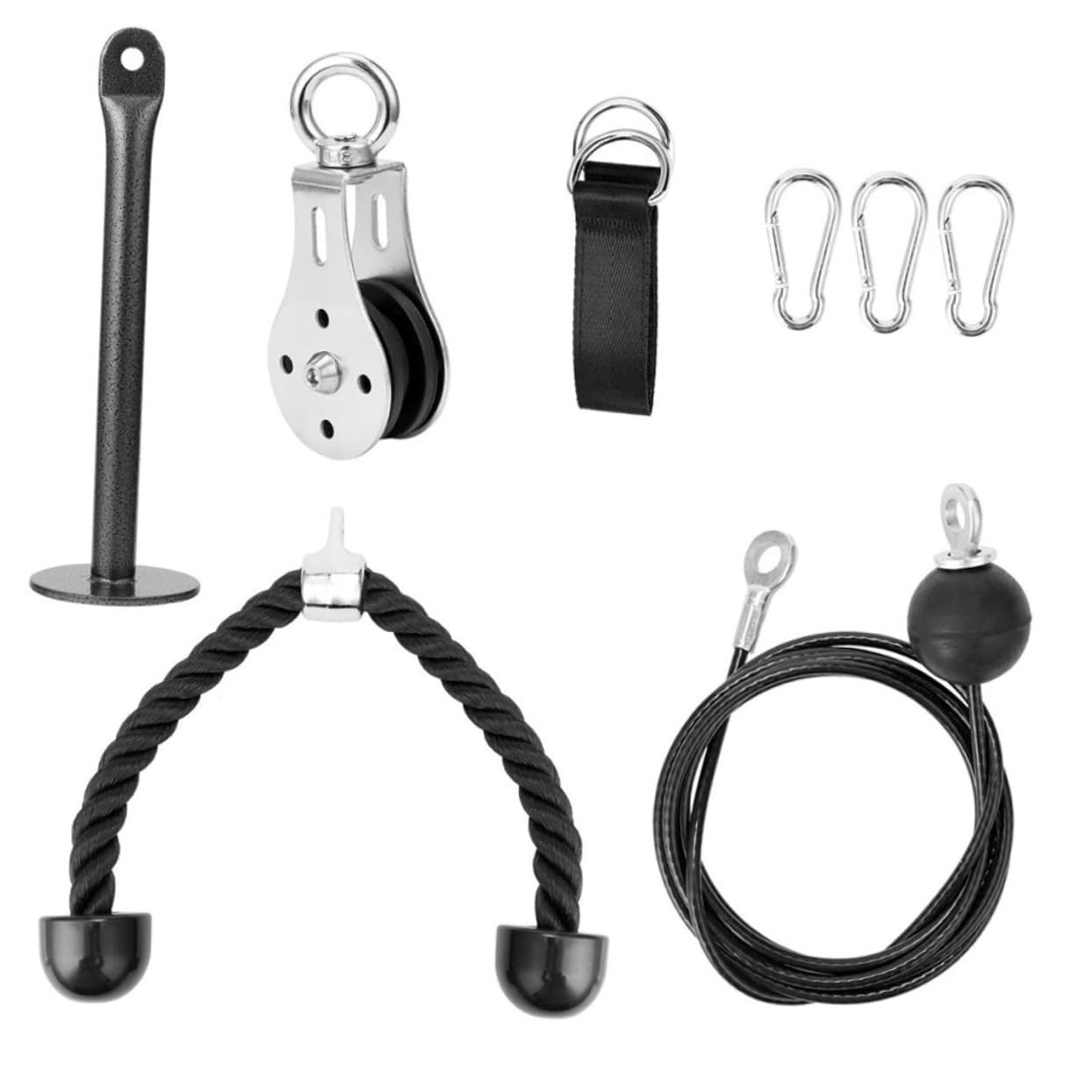 BESPORTBLE Sistema de Poleas para Tríceps DIY, Juego de 8 Piezas