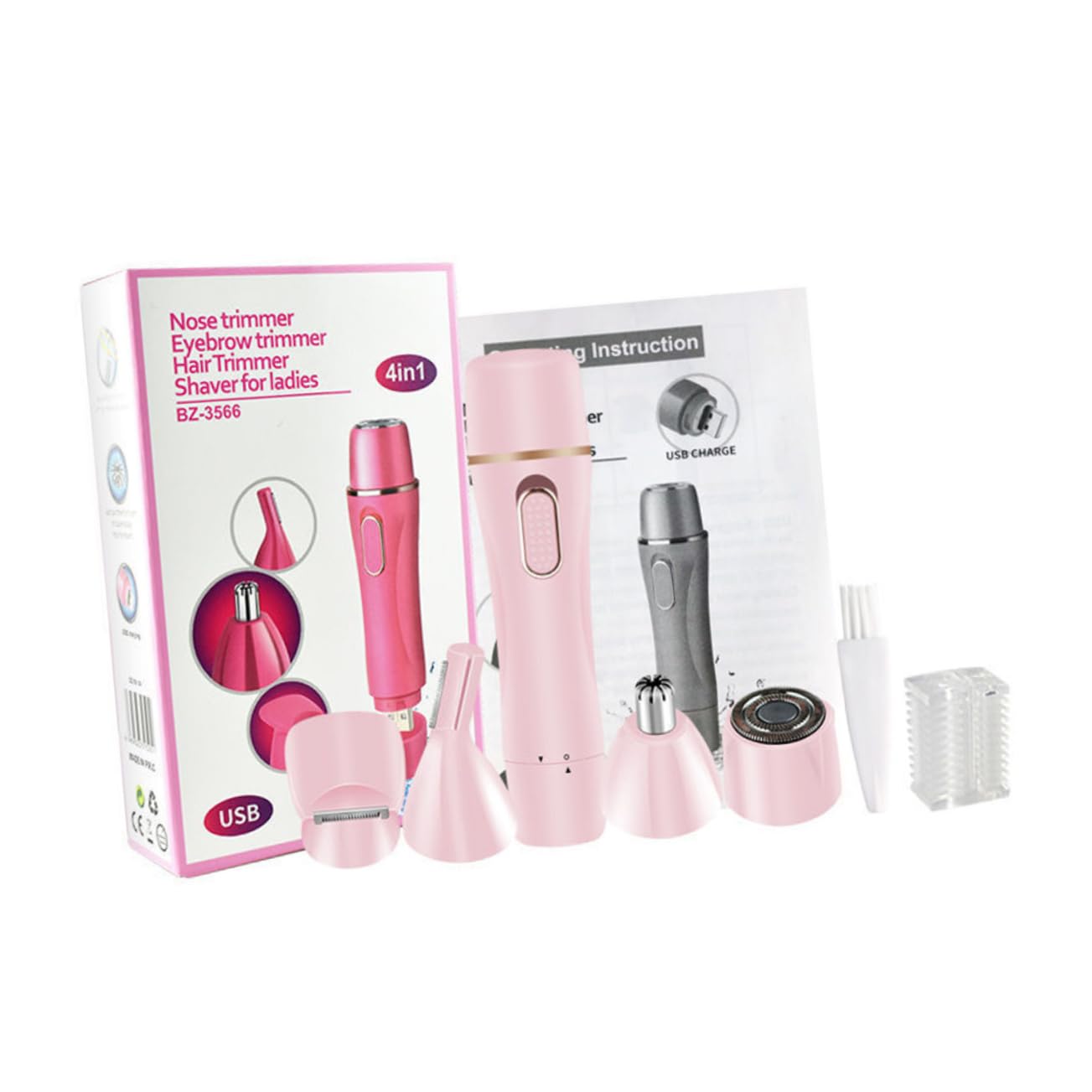 Ipetboom 2sets Rasoio Per Depilatore Portatile Usb Ricaricabile Strumento Per La Rimozione Dei e Facile Usare Rosa