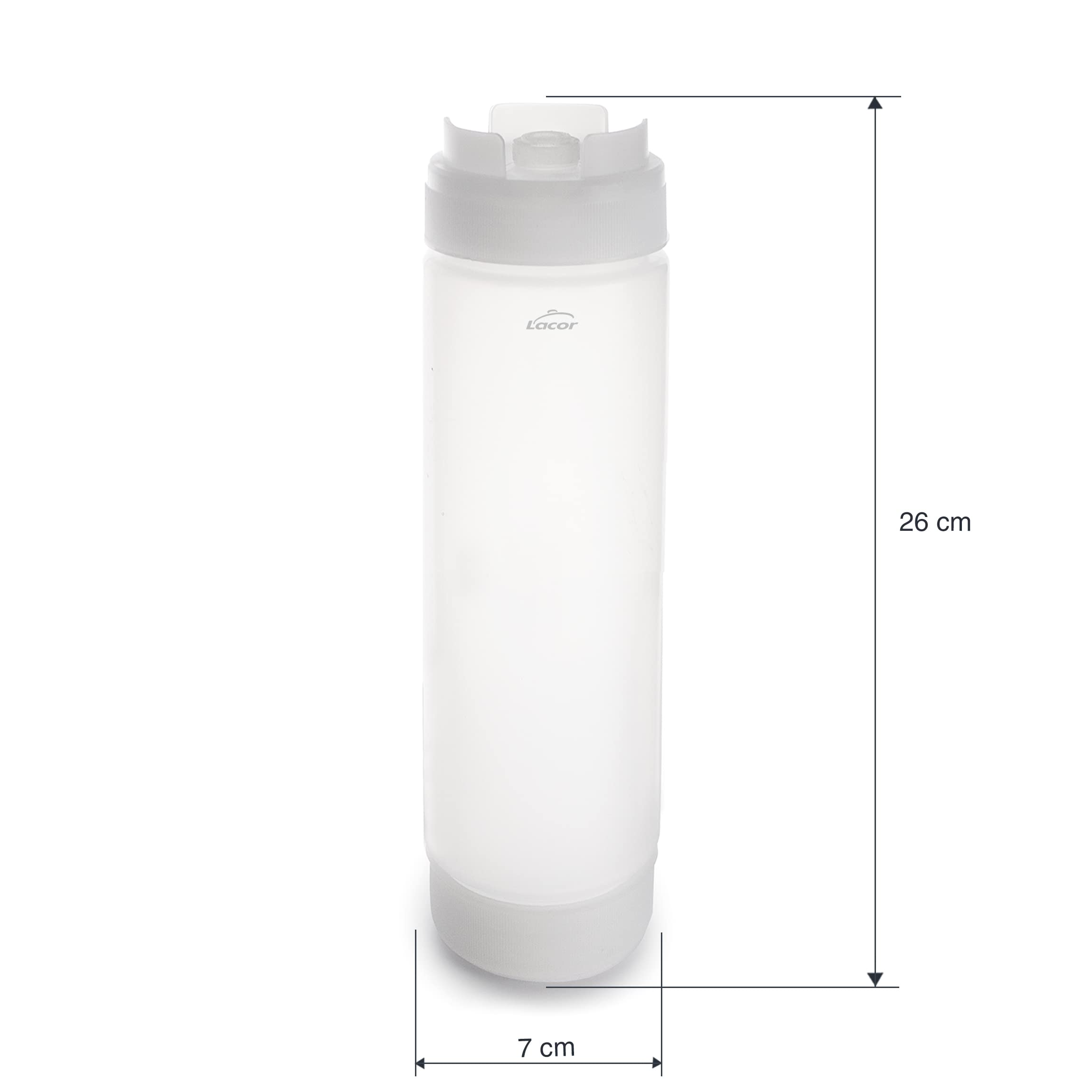 Lacor - 61980 - Butelka do Karmienia, Pojemnik Na Sosy, Garnek do Sosów, Polipropylen, Bez Kroplówki, Silikonowa Dysza, Bez Bpa, 700 Ml