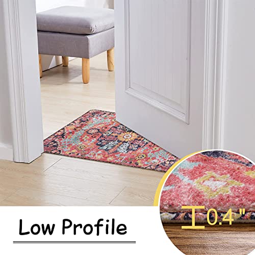 Lahome Bohemian Floral Medallion Area Rug - 2X3 Small Hot Pink Bath Rug Kitchen Sink Mat, Machine Washable Non-Slip Soft Indoor Carpet For Doormat Bedside Apartment Entrance, Fuchsia/Multi #TOP3