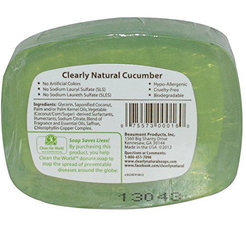 Clearly Natural 218479 Glycerine Soap Bar, Cucumber thumb #1
