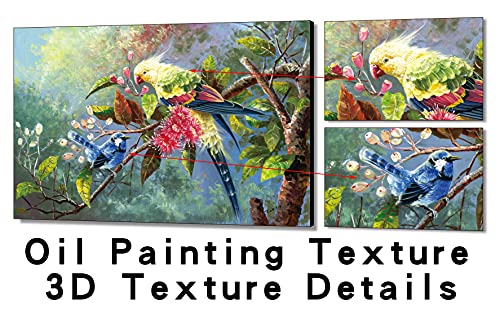 Parrot Art Wall Living Room Decorat Hand-Painted Canvas Oil Painting Symbol Of Auspicious Happiness Picture Scroll Suitable For Hanging In The Bedroom Corridor 3D Printing Art 16X24 Inch Frameless #TOP2