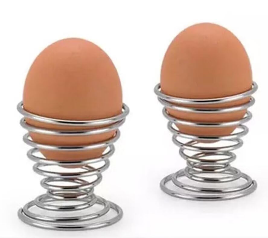 Portauovo A Spirale In Metallo - Per Cuocere Uova Sode, Colazione Pratica E Divertente