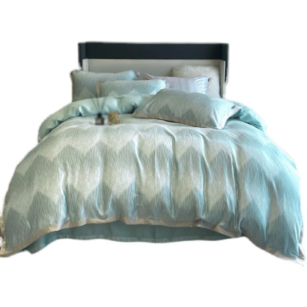 Parure de lit 4 pièces en satin de soie glacée américain 200x230 luxe
