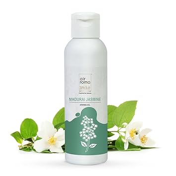 AIR-ROMA Madurai Jasmine Pure, Natural and Undiluted Aroma Diffuser Oil 100ml, Home Fragrance, Aromatherapy, Helps in Concentration & Meditation - image, photos