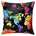 zsst Colorato Mappa Del Mondo Nero Cuscino Copre 18 X 18 Pollici Piazza Tiro Cuscini Caso Per Divano Camera Da Letto Home Decor