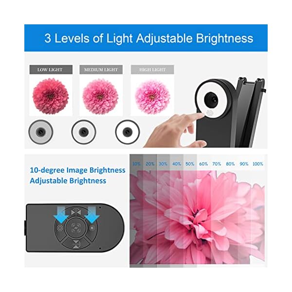 Kitchbai USB Dokumentenkamera und Visualizer 8MP, 2448P Webcam, Vorlagen bis A3 mit 3-Stufen-LED-Licht, Bildumkehr… – Bild 7