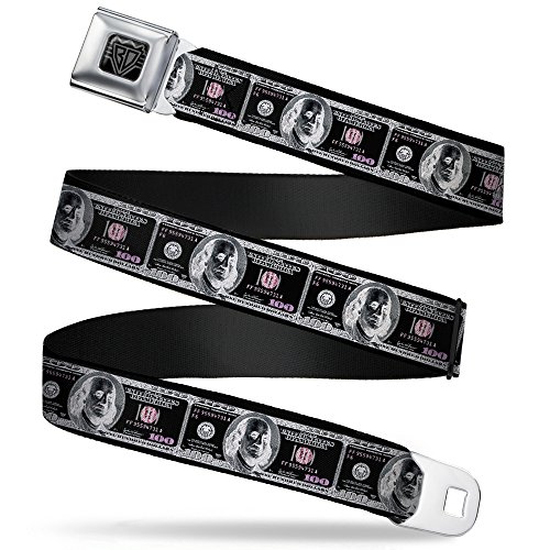 Buckle-Down Seatbelt Belt - 100 Dollar Bill X-Ray Black/White - 1.0