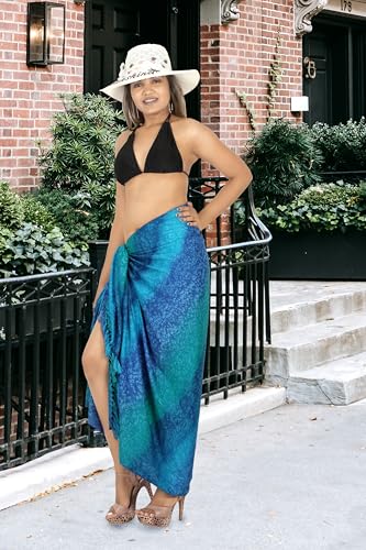LA LEELA Women's Long Pareos Bathing Suit Cover Up Beach Bikini Beachwear Sarong2