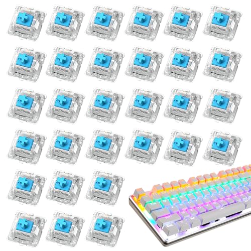 Eje de repuesto para teclado mecánico: juego de 30 ejes cruzados, construcción duradera que proporciona una respuesta táctil suave y un accionamiento rápido, compatible con construcciones de bricolaje