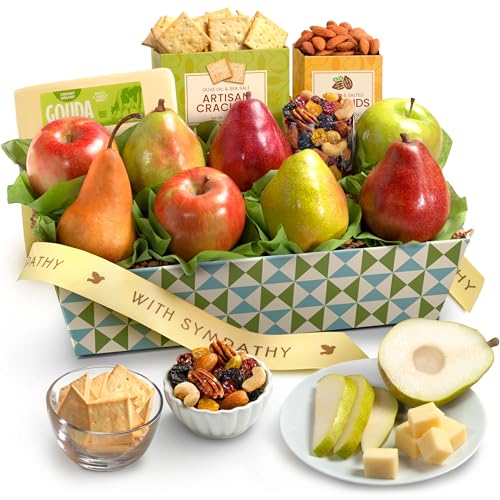 A Gift Inside Sympathy Cheese and Fruit Basket