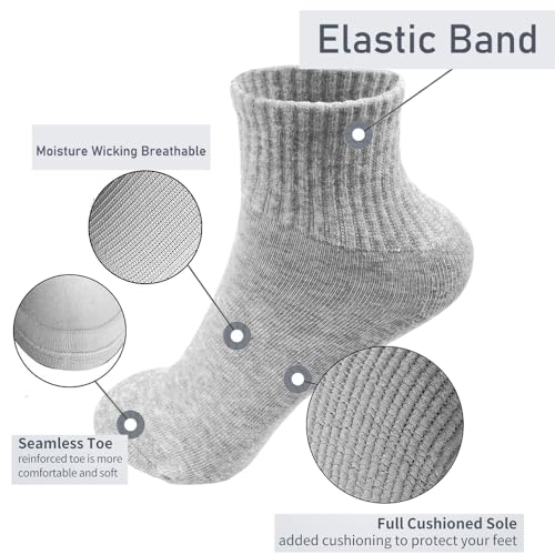 6 Pack-Men's Athletic Quarter Ankle Low Cut Cotton Socks Cushioned Sports Running2