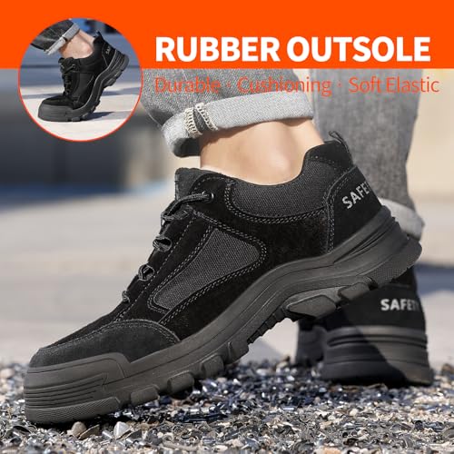 Image of Steel Toe Shoes for Men Puncture Proof Indestructible Industry Construction Work Shoes Lightweight Comfortable Breathable Steel Toe Safety Sneakers