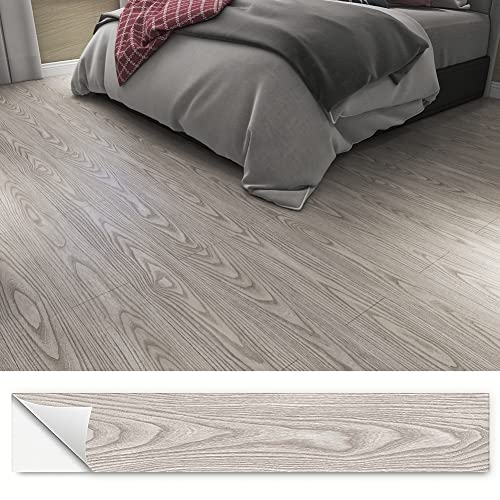 JZ·HOME W022 Peel and Stick Floor Tile, Vinyl Plank Flooring Wood Grain Look Flooring Self Adhesive and Waterproof Easy to Install for Update Office Any Room DIY 6''x36'' (10 PCS) 14.5 Sq.ft