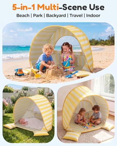 Sino Salected Baby Beach Tent, UPF 50+ Sun Shelter, Pop Up Beach Canopy - image 6