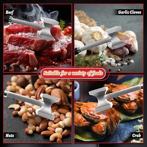 Meat Tenderizer, Dual-side Meat Mallet with Comfortable Grip Handle, Heavy Duty Meat Tenderizer Tool for Tenderizing Steak, Beef, Chicken, Fish and Nuts (Black)