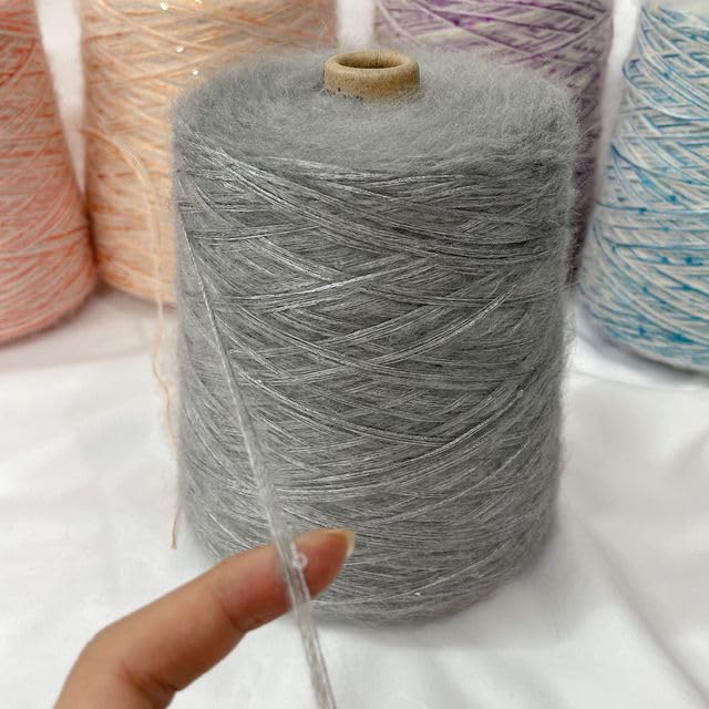 Pelote de laine mohair douce et fine pour tricot à la main, pull, crochet et vêtements de bébé, fil à paillettes avec paillettes scintillantes, mohair, écharpe, pull
