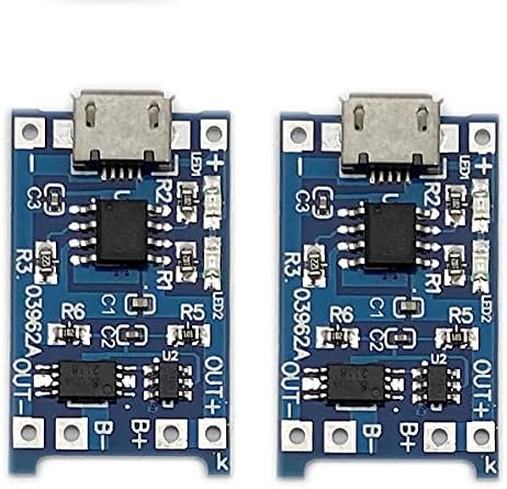 Kiro&Seeu 2PCS TP4056 Mirco-USB 5V 1A 18650 Lithium Battery Charger Module Charging Board with Dual Protection Functions