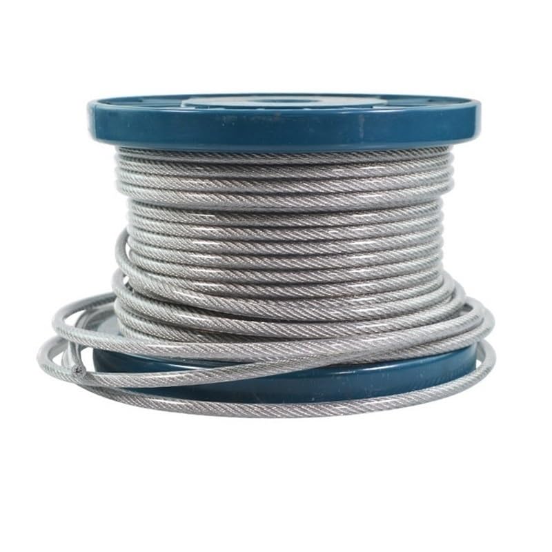 Cable de acero Cable de cuerda de alambre de acero inoxidable 304 recubierto de plástico de PVC de 1 mm a 5 mm de diámetro después de recubrir color verde / rojo / negro / transparente(Clear,100 METER