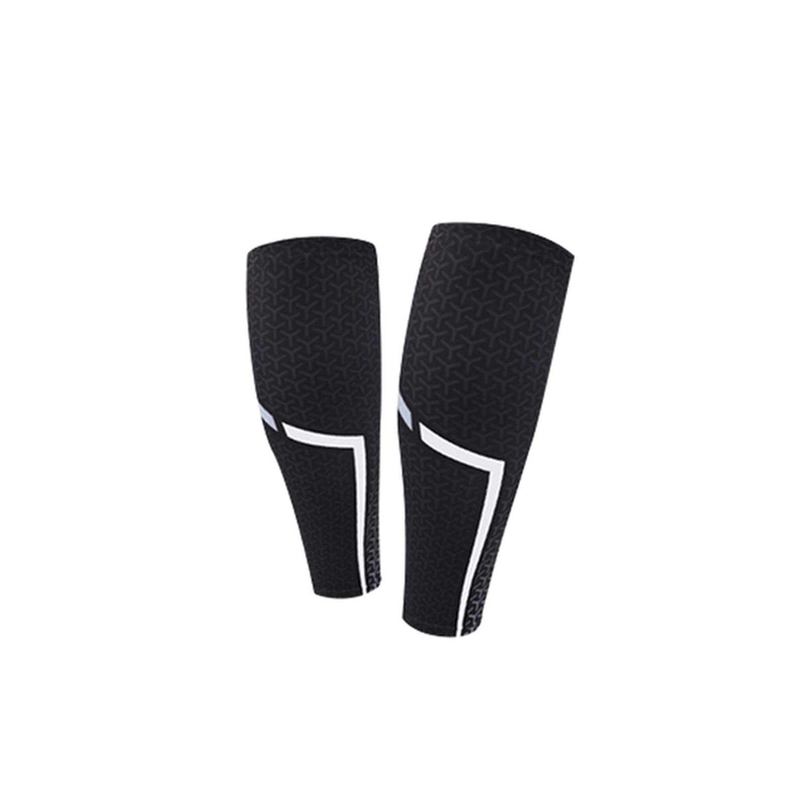 Compression Leg Sleeves, Men Running Hiking Cycling Leg Warmers Calf Compression Sleeve High Protector Gaiters Elastic Sports Wrap(Noir,L)